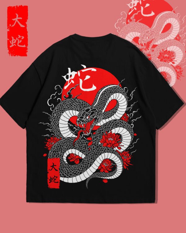 Japanese Anaconda T-Shirt – Power Wrapped in Tradition - Image 2