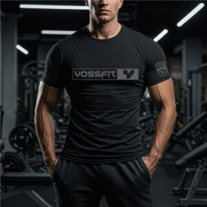 VOSSFIT Performance T-Shirt - Gym & Workout Apparel - Athletic Fitness Tee - Black, White, Light Blue, Navy, Beige, Olive Green - Unisex