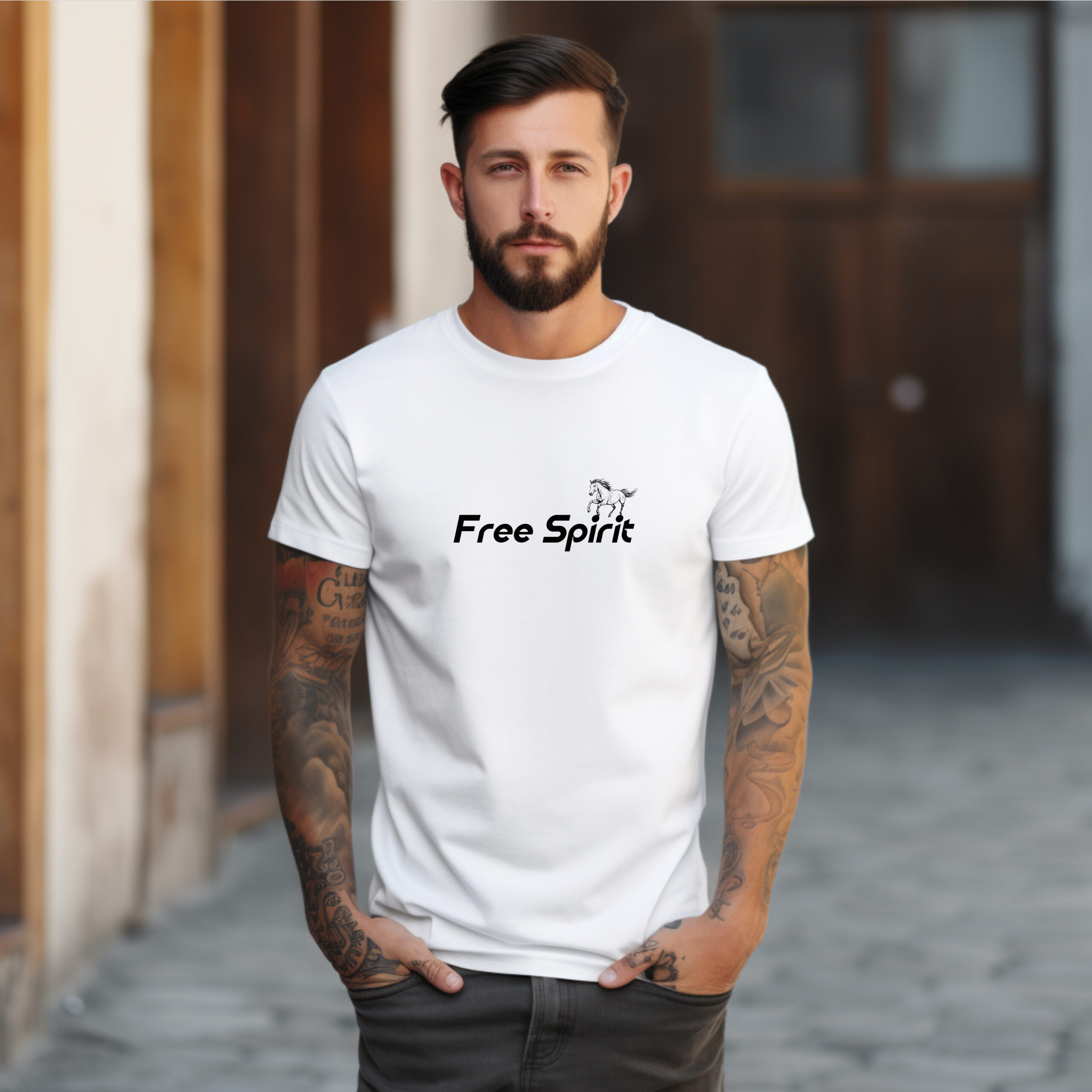 Free Spirit Horse T-Shirt | Equestrian Graphic Tee with Large Back Print Unisex Size S - XL 3 Free Spirit Horse T-Shirt | Equestrian Graphic Tee with Large Back Print Unisex Size S - XL - Image 3