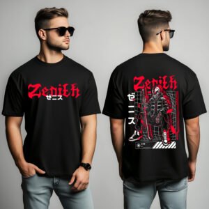 ZENITH Cyber Warrior" T-Shirt - Futuristic Sci-Fi & Anime Style Tee - Japanese Streetwear Graphic Shirt