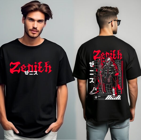 ZENITH Cyber Warrior" T-Shirt - Futuristic Sci-Fi & Anime Style Tee - Japanese Streetwear Graphic Shirt - Image 5
