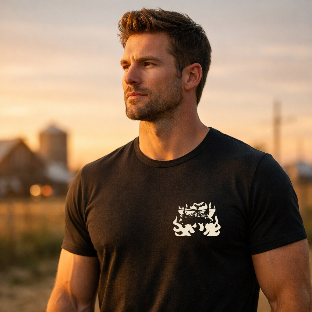 Apache AH-64 tactical t shirt black with micro chest military graphic – men’s alpha streetwear fit