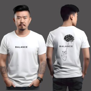 "BALANCE" Mind-Heart Connection T-Shirt - Mindfulness & Wellness Apparel.