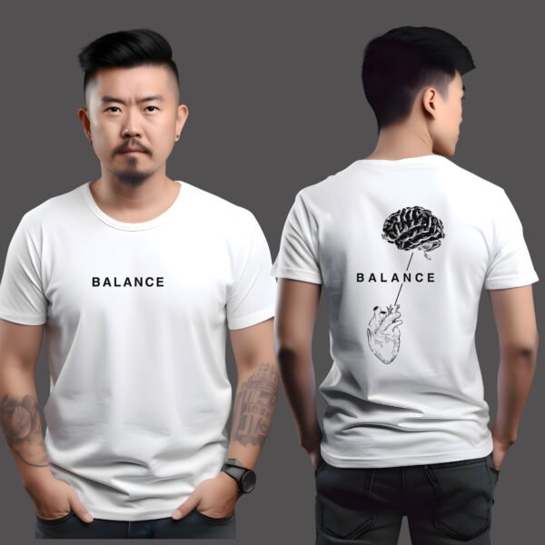 "BALANCE" Mind-Heart Connection T-Shirt - Mindfulness & Wellness Apparel.