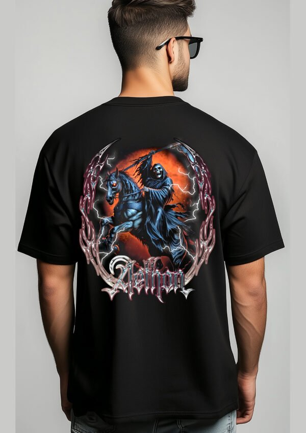 AETHON Reaper Rider Metal T-Shirt - Dark Fantasy & Gothic Apparel. - Image 2