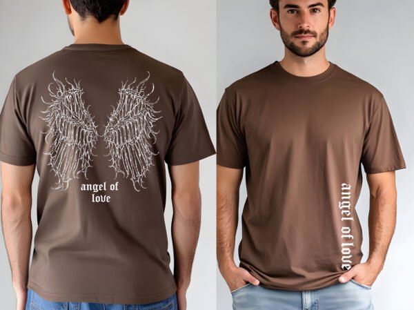 "Angel of Love" Gothic Wings T-Shirt - Dark Aesthetic & Emo Grunge Style. - Image 18
