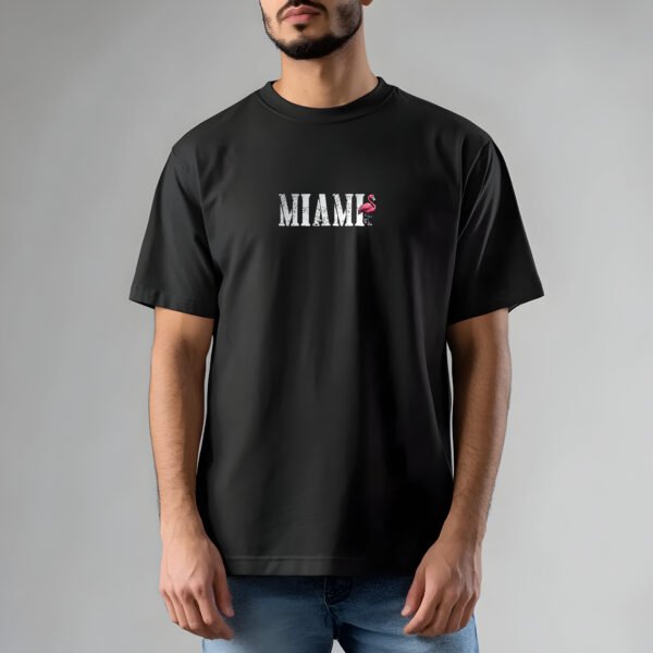 "MIAMI THE MAGIC CITY" T-Shirt | Miami Flamingo & Map Souvenir Tee | Florida Travel Shirt | Local Pride Apparel | Gift for Miami Lover. - Image 4