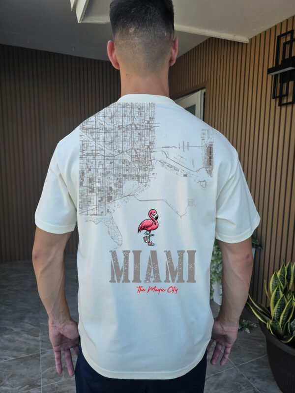 "MIAMI THE MAGIC CITY" T-Shirt | Miami Flamingo & Map Souvenir Tee | Florida Travel Shirt | Local Pride Apparel | Gift for Miami Lover. - Image 7