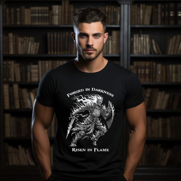 "FORGED IN DARKNESS RISEN IN FLAME" T-Shirt - The Phoenix Knight's Saga