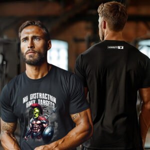 "NO DISTRACTION ONLY TARGETS" Spartan Gym T-Shirt - Conquer Your Workout.