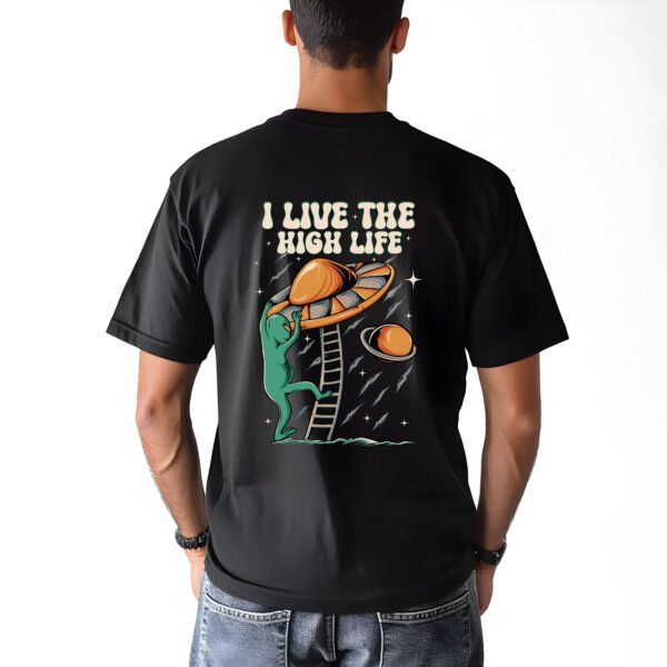 "LITTLE HIGH MAINTENANCE ALIEN" Funny Graphic T-Shirt - Quirky Sci-Fi & Cannabis Humor Tee. - Image 7
