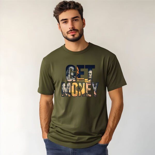 "GET MONEY" Entrepreneurial Streetwear T-Shirt - Hustle Culture & Financial Aspiration. - Image 5