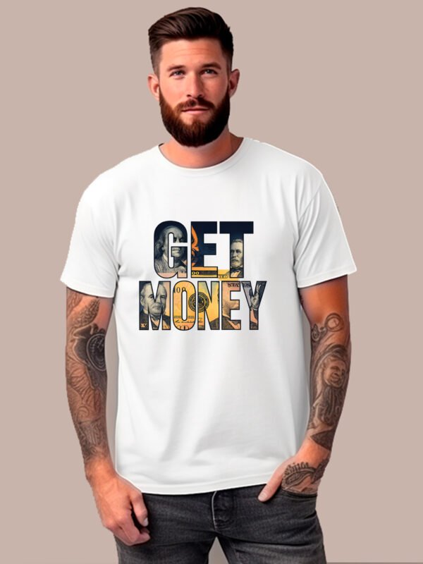 "GET MONEY" Entrepreneurial Streetwear T-Shirt - Hustle Culture & Financial Aspiration.