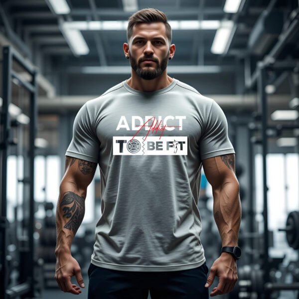 "Addict To Be Fit" Premium Gym T-Shirt - Unleash Your Inner Beast! - Image 6