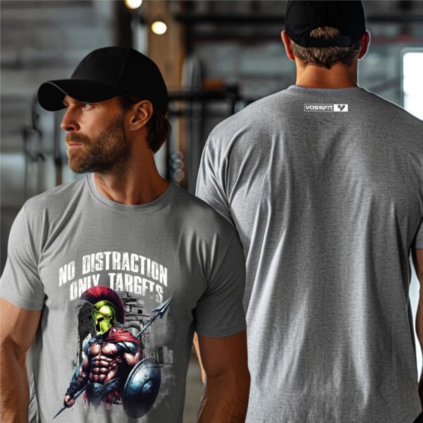 "NO DISTRACTION ONLY TARGETS" Spartan Gym T-Shirt - Conquer Your Workout. - Image 3
