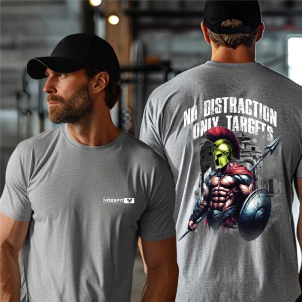 "NO DISTRACTION ONLY TARGETS" Spartan Gym T-Shirt - Conquer Your Workout. - Image 4