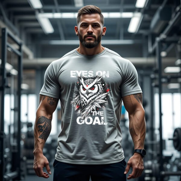 "Eyes On The Goal" Owl Gym T-Shirt - Stay Focused. Stay Fit. - Image 7