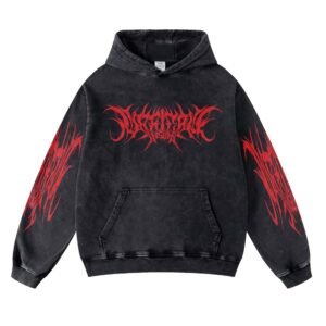 HURRICANE INSIDE" Hoodie  Heavy Metal Streetwear  Abstract Red Graphic Goth Alternative Fashion  Unisex