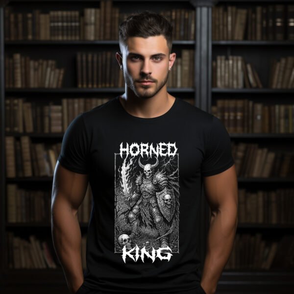 HORNED KING" Dark Fantasy T-Shirt - Reign Over Your Realm.