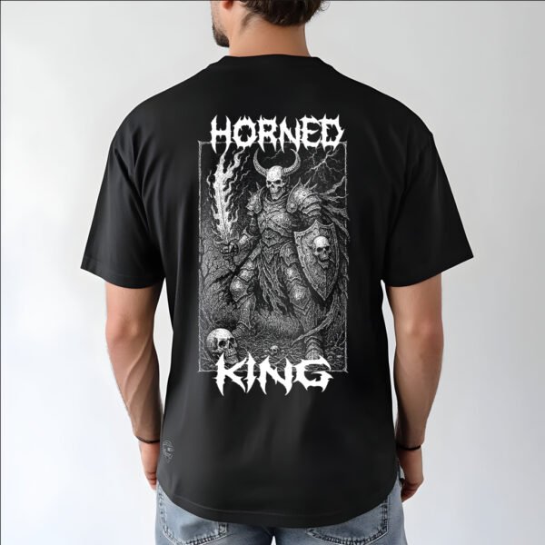 HORNED KING" Dark Fantasy T-Shirt - Reign Over Your Realm. - Image 2