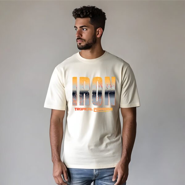 "IRON TROPICAL PARADISE" Gym & Lifestyle T-Shirt - Fitness, Strength & Vacation Vibes. - Image 4