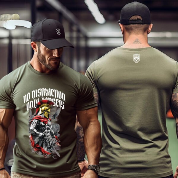 "NO DISTRACTION ONLY TARGETS" Elite Spartan Gym T-Shirt - Relentless Focus. - Image 6