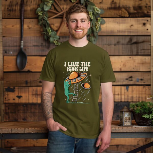 "LITTLE HIGH MAINTENANCE ALIEN" Funny Graphic T-Shirt - Quirky Sci-Fi & Cannabis Humor Tee. - Image 13