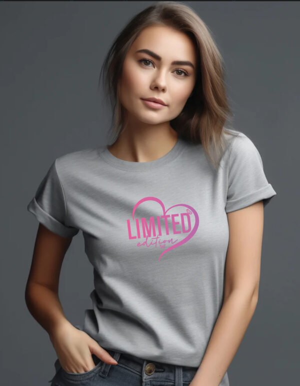 "LIMITED EDITION" Pink Heart T-Shirt - Exclusive & Stylish Tee for Women. - Image 3