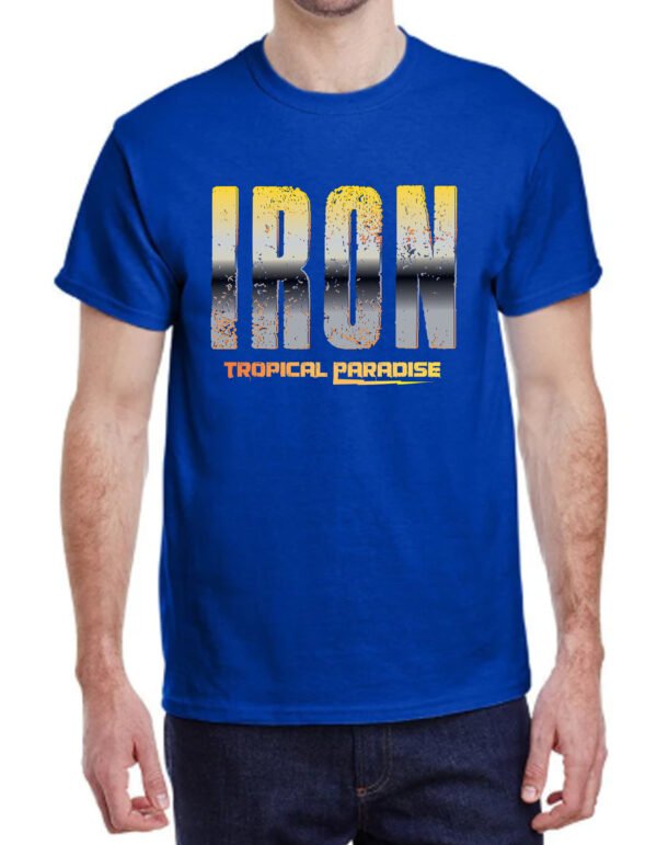 "IRON TROPICAL PARADISE" Gym & Lifestyle T-Shirt - Fitness, Strength & Vacation Vibes.