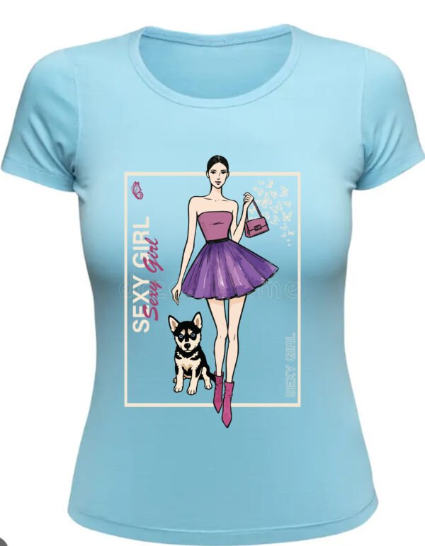 "SEXY GIRL" Fashion Illustration T-Shirt - Chic & Unique Graphic Tee for Women. - Image 2