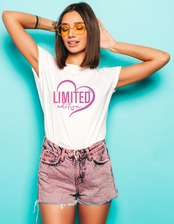"LIMITED EDITION" Pink Heart T-Shirt - Exclusive & Stylish Tee for Women. - Image 4