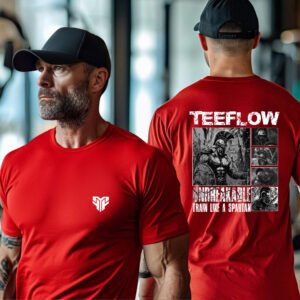 TeeFlow "UNBREAKABLE SPARTAN" Gym & Workout T-Shirt - Train Like a Spartan Fitness Apparel