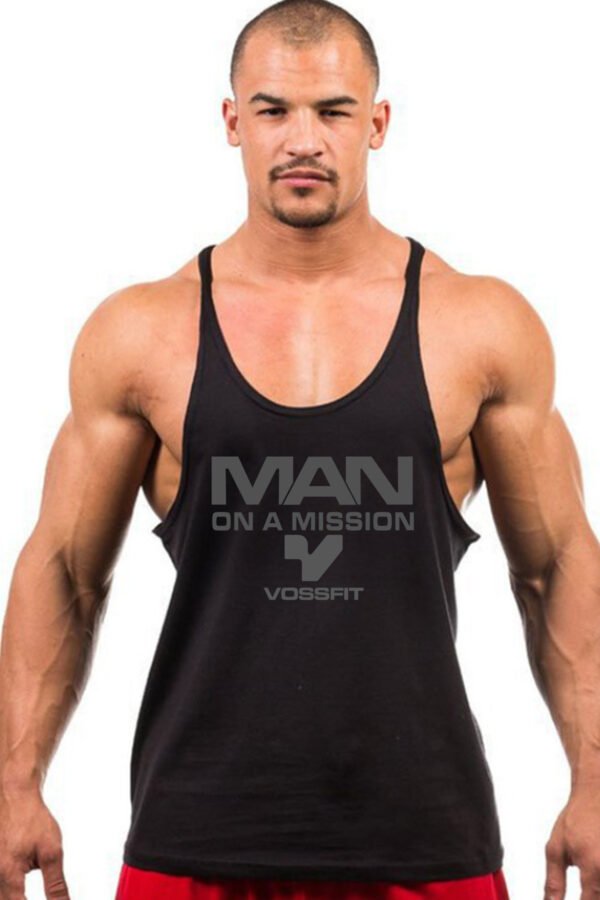 MAN ON A MISSION – VossFit Gym Tank Top | Muscle Tee for Men | Motivational Workout Shirt | Gym Wear for Bodybuilders & Fitness Addicts - Image 2