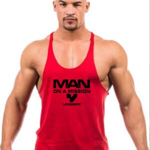 MAN ON A MISSION – VossFit Gym Tank Top | Muscle Tee for Men | Motivational Workout Shirt | Gym Wear for Bodybuilders & Fitness Addicts