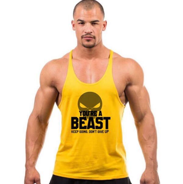"YOU'RE A BEAST" Motivational Stringer Tank Top - Keep Going, Don't Give Up! - Image 3