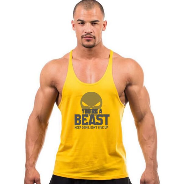 "YOU'RE A BEAST" Motivational Stringer Tank Top - Keep Going, Don't Give Up! - Image 2