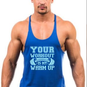 YOUR WORKOUT IS MY WARM UP" Gym Stringer Tank Top - Dominate Every Session!