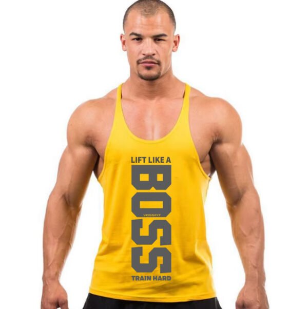 "LIFT LIKE A BOSS TRAIN HARD" Stringer Tank Top - Dominate Your Workout! - Image 6