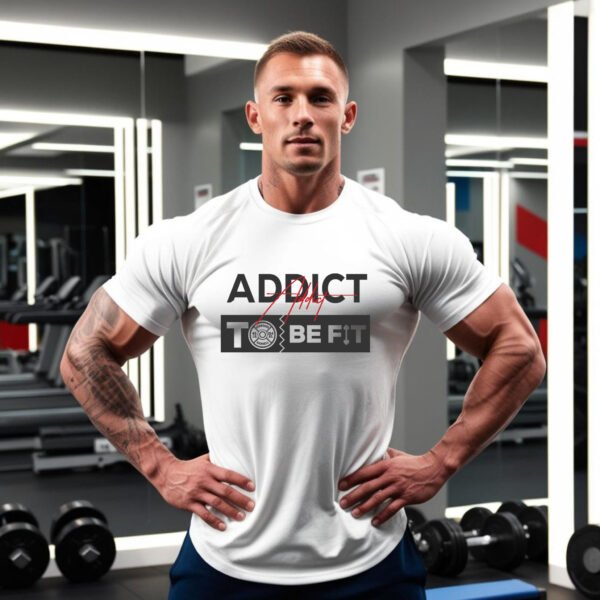 "Addict To Be Fit" Premium Gym T-Shirt - Unleash Your Inner Beast! - Image 11