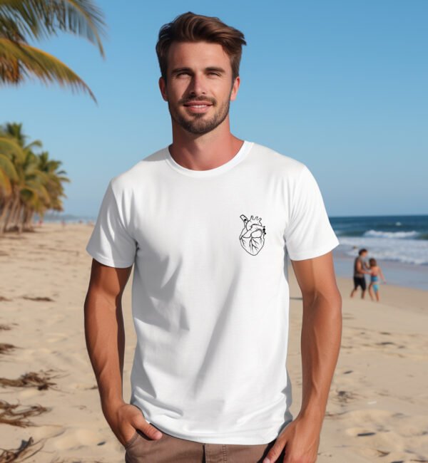 Anatomical Heart T-Shirt - Minimalist Medical & Science Art Tee.