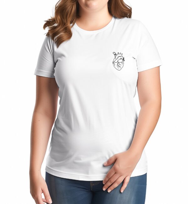 Anatomical Heart T-Shirt - Minimalist Medical & Science Art Tee. - Image 3