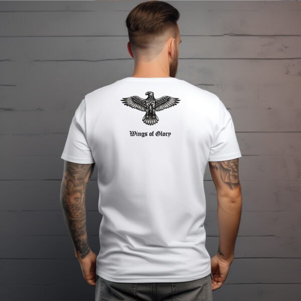 "WINGS OF GLORY" Eagle & Symbolic Design T-Shirt - Patriotic, Meaningful & Unisex Apparel. - Image 7
