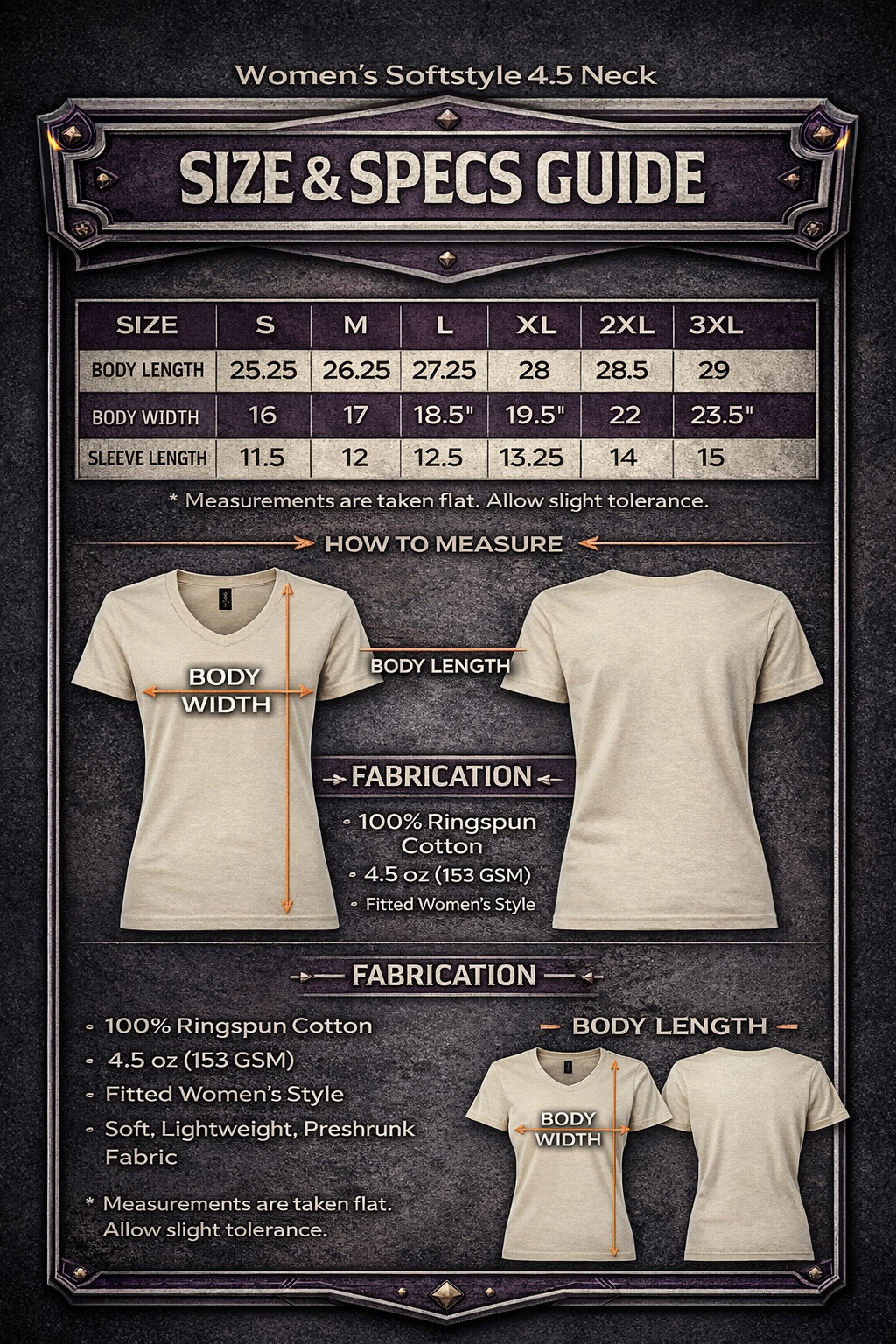 SEXY GIRL Fashion Illustration T-Shirt - Chic & Unique Graphic Tee for Women. 3 Size Chart