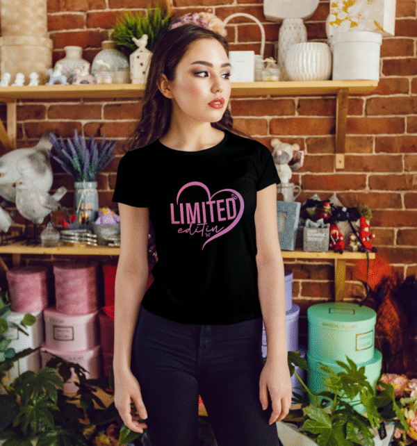 "LIMITED EDITION" Pink Heart T-Shirt - Exclusive & Stylish Tee for Women.