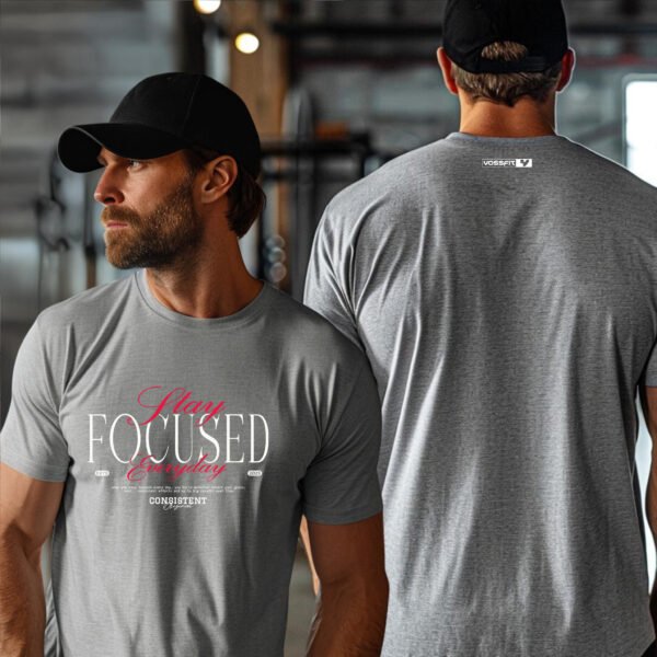 "Stay FOCUSED" Motivational Gym T-Shirt - Consistent & Driven Fitness Apparel. - Image 7