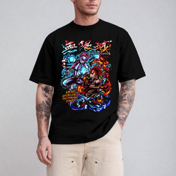 Tanjiro vs Akaza - Infinity Castle Battle T-Shirt - Image 9