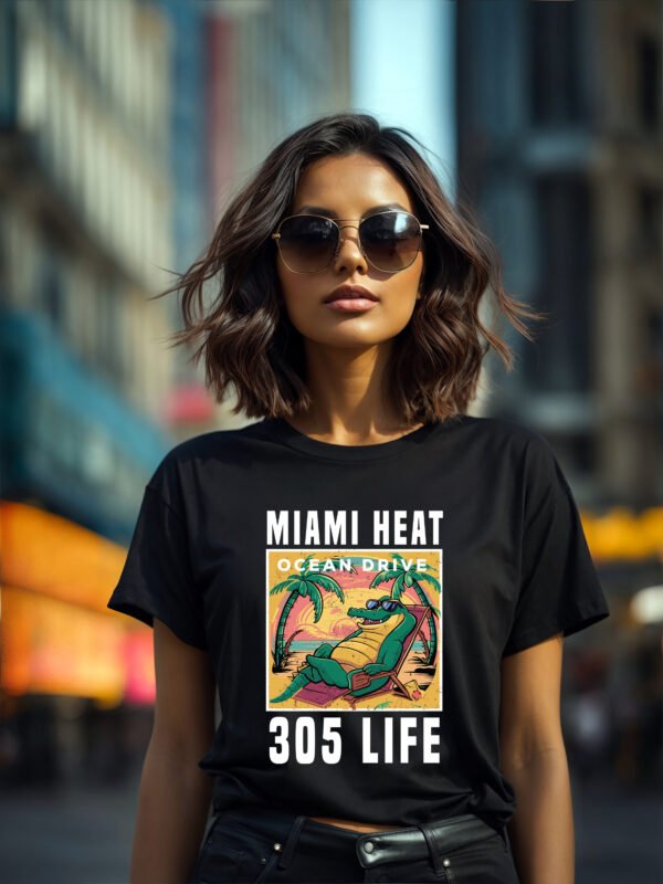 Miami Heat 305 Life – Retro South Beach Vibes T-Shirt - Image 5