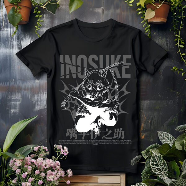 Inosuke Samurai Warrior Graphic Tee – Bold Anime Streetwear - Image 4