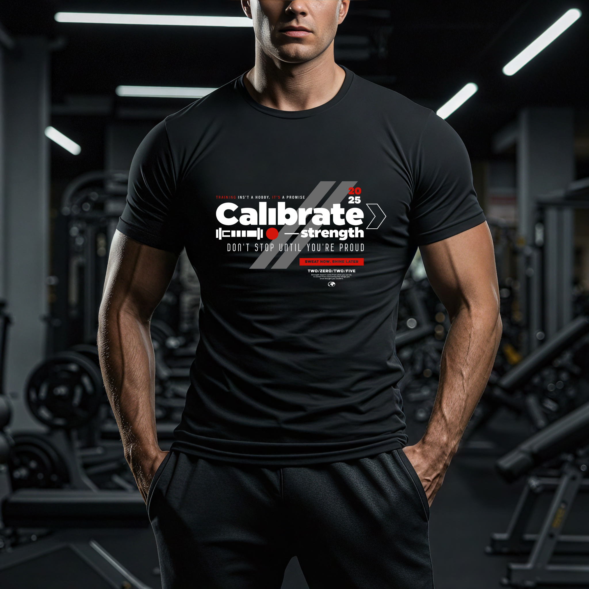 Calibrate Strength" Premium Performance Tee | Bodybuilding & Gym Apparel 2 Calibrate Strength" Premium Performance Tee | Bodybuilding & Gym Apparel - Image 2