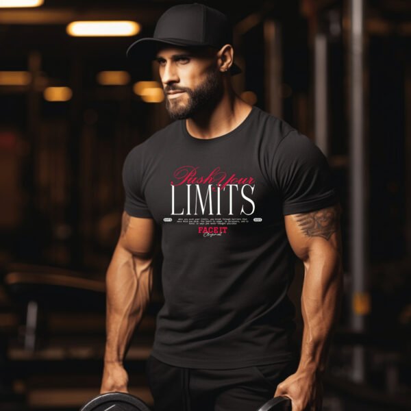 "Push Your LIMITS" Motivational Gym T-Shirt - FACE IT. Own Your Workout.